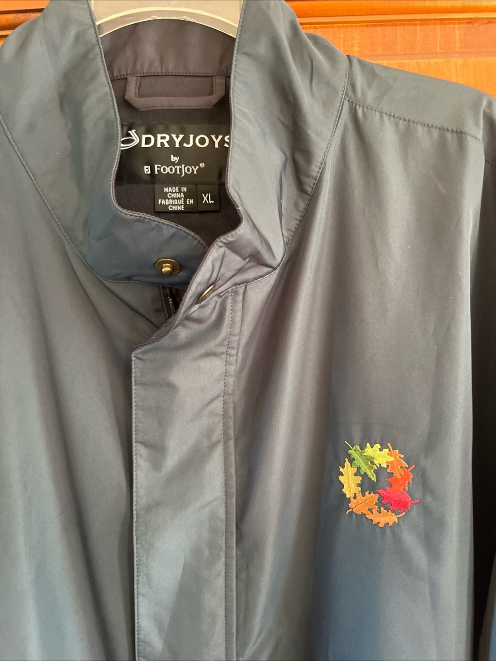 Navy DryJoys Short Sleeve Windshirt with Colorful Leaf Logo - Picture 2 of 4